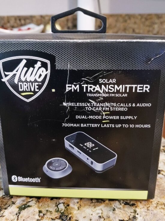 Autodrive Solar Powered BT FM Transmitter with Remote - Picture 1 of 4